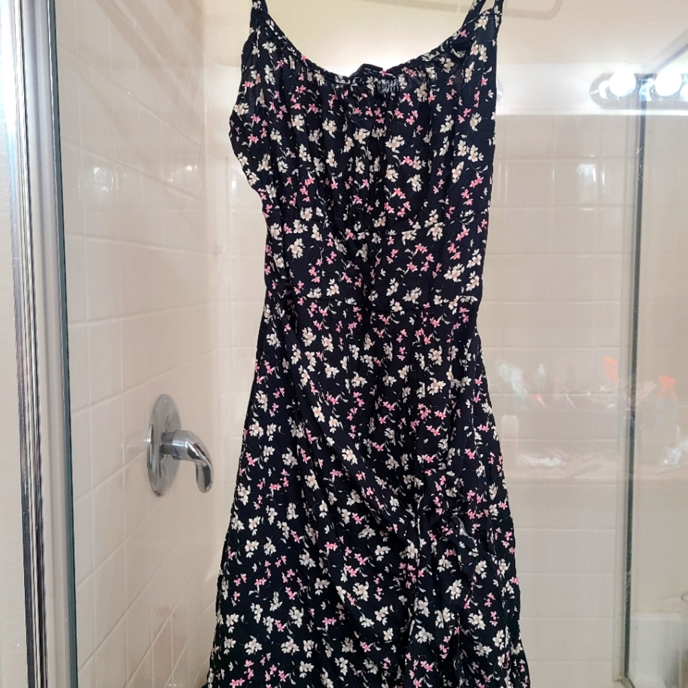 Two summer dresses, both new one long maxi and short dress with flowers